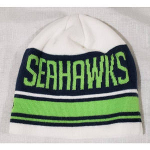 NFL Seahawks Beanie Hat One Size fits Most, football, Blue, Green, and White‎